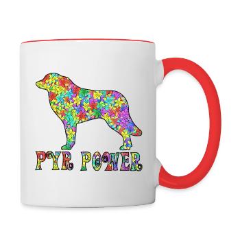 Bouvier des Pyrénées, entièrement personnalisable à volonté - Mug contrasté - blanc/rouge - Droite
