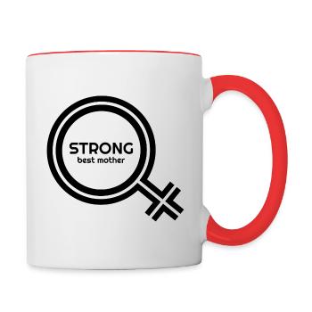 Strong best mother - Mother Day - Tasse zweifarbig - Weiß/Rot - Rechts