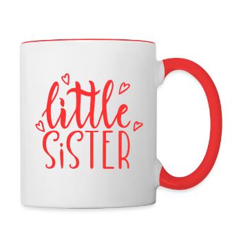 Cœurs de petites sœurs - Mug contrasté - blanc/rouge - Droite
