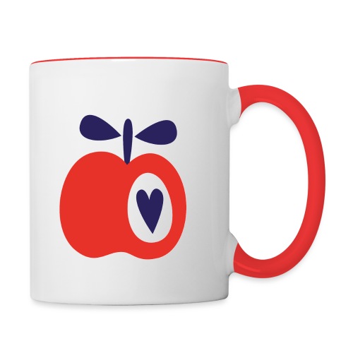 Simply Apples rot - Tasse zweifarbig