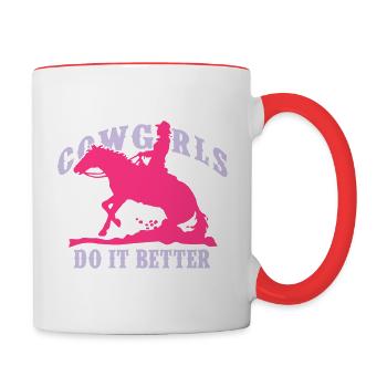 Cowgirls do it better - Slide Stop 2C - Tasse zweifarbig - Weiß/Rot - Rechts