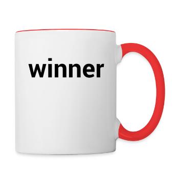 Gagnant - Gagnant - Gagnant - Type de gagnant - Mug contrasté - blanc/rouge - Droite