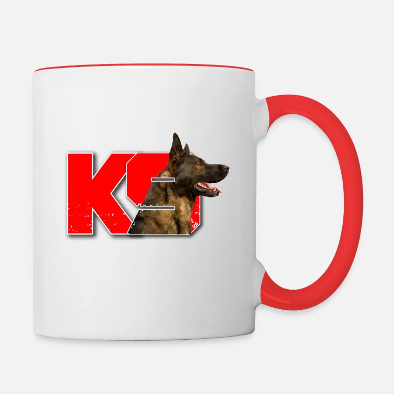 Malinois - Tasse zweifarbig - Weiß/Rot