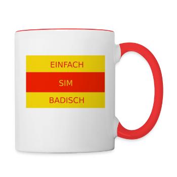Einfach Sim Badisch - Tasse zweifarbig - Weiß/Rot - Rechts