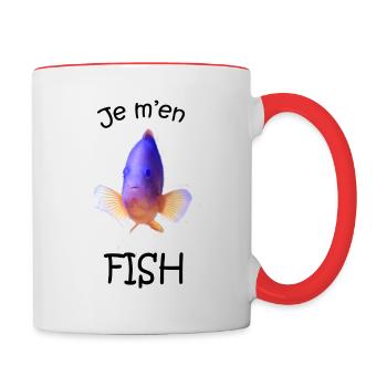 Je m'en Fish - Mug contrasté - blanc/rouge - Droite