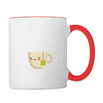 Tee - Tasse zweifarbig - Weiß/Rot - Rechts