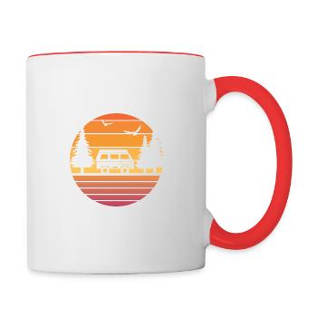 Retro Camping - Contrasting Mug - white/red - Right