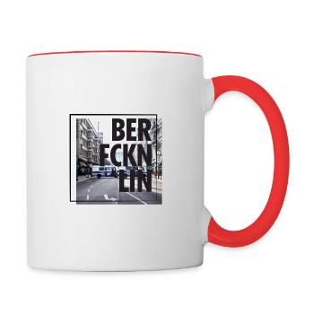 BER.FCKN.LIN square - Tasse zweifarbig - Weiß/Rot - Rechts