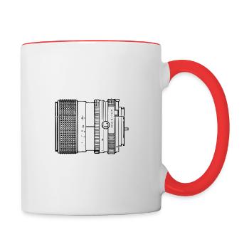 Analog lens (without background) - Contrasting Mug - white/red - Right