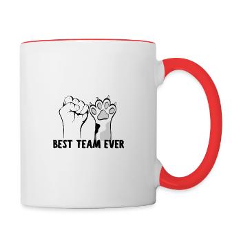 The Best Team Ever My And My Cat - Recxoo.com - Mug contrasté - blanc/rouge - Droite