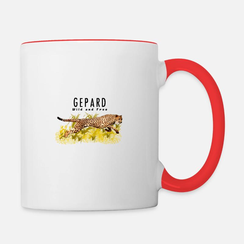 Gepard - Tasse zweifarbig - Weiß/Rot
