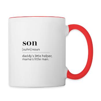 Son - Mug contrasté - blanc/rouge - Droite