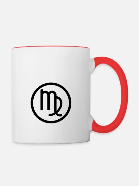Jungfrau - Tasse zweifarbig - Weiß/Rot