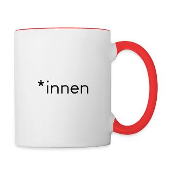 *innen Feminismus Geschenkidee - Tasse zweifarbig - Weiß/Rot - Rechts
