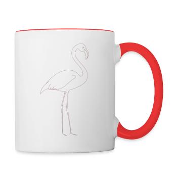 Pink flamingo - Contrasting Mug - white/red - Right