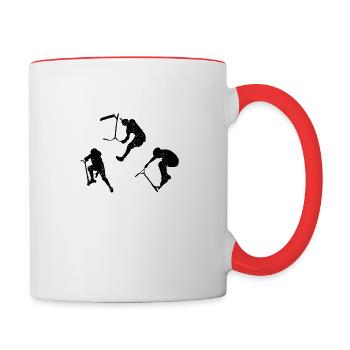 Scooter tricks - Contrasting Mug - white/red - Right
