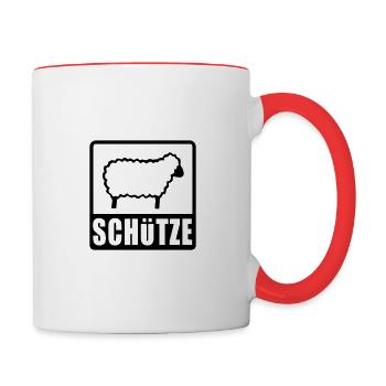 Scharfschütze - Tasse zweifarbig - Weiß/Rot - Rechts