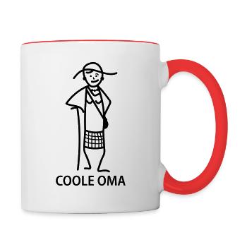 Coole Oma - Tasse zweifarbig - Weiß/Rot - Rechts