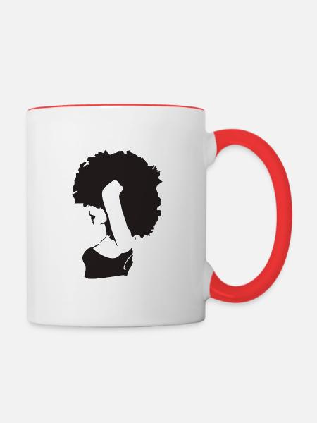 My afro - Tasse zweifarbig - Weiß/Rot