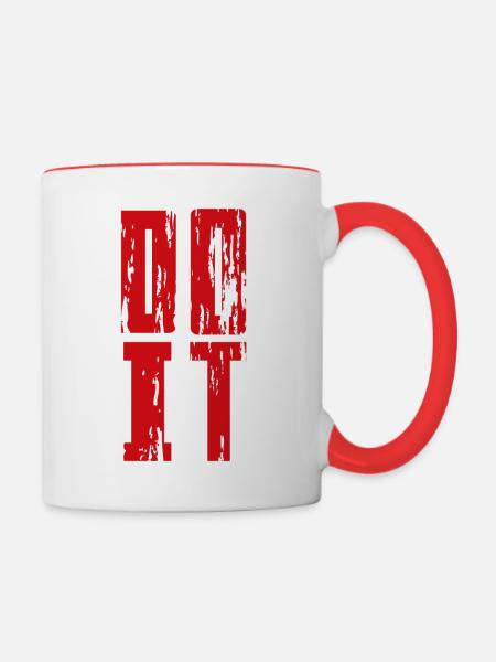 DO IT - Tasse zweifarbig - Weiß/Rot