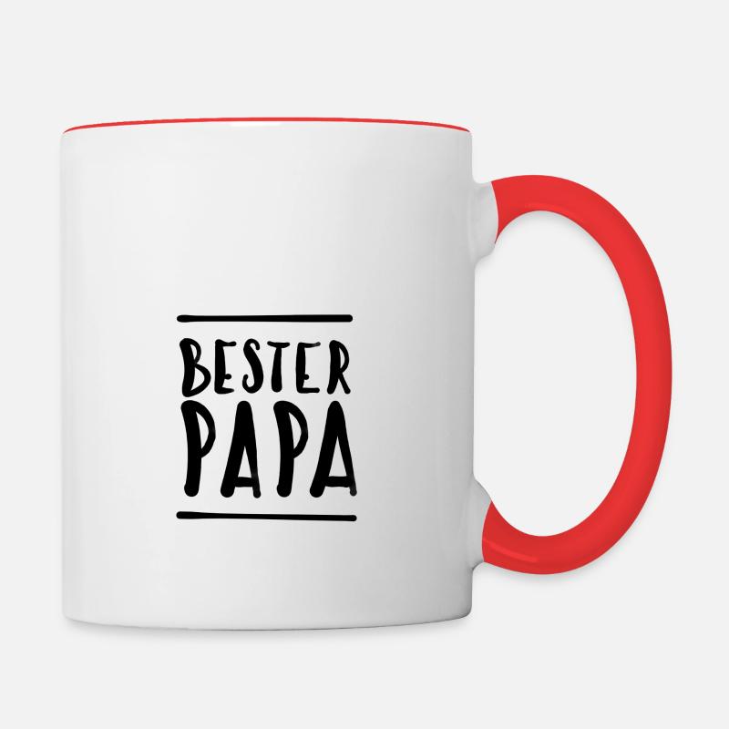 Bester Papa - Tasse zweifarbig - Weiß/Rot