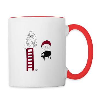Das mutige, schwarze Schaf - Tasse zweifarbig - Weiß/Rot - Rechts