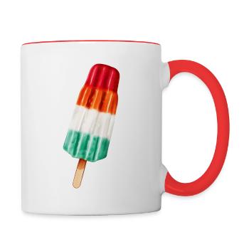 EIS AM STIEL IM BUNTEN RETRO LOOK - Tasse zweifarbig - Weiß/Rot - Rechts