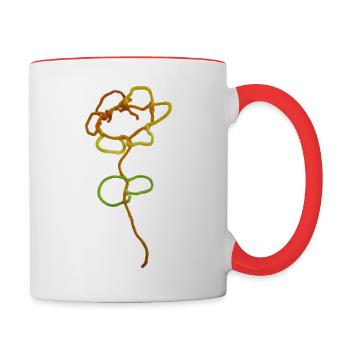 Leas Flower - Tasse zweifarbig - Weiß/Rot - Rechts