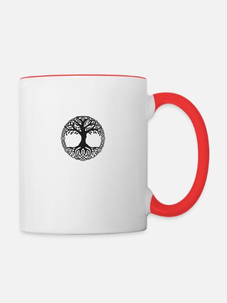 Nordisches Symbol - Tasse zweifarbig - Weiß/Rot