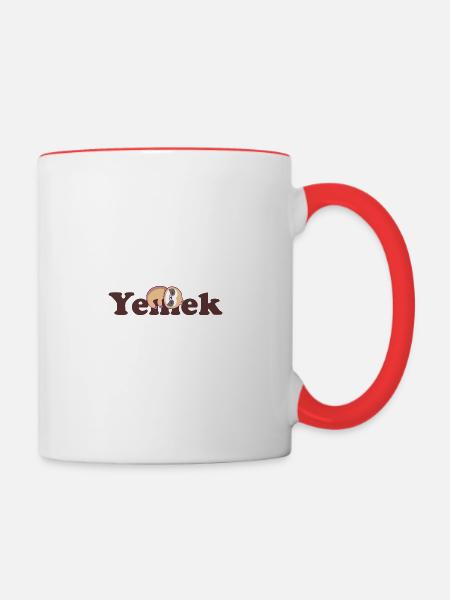 Türkisches Faultier Essen Yemek Motiv - Tasse zweifarbig - Weiß/Rot