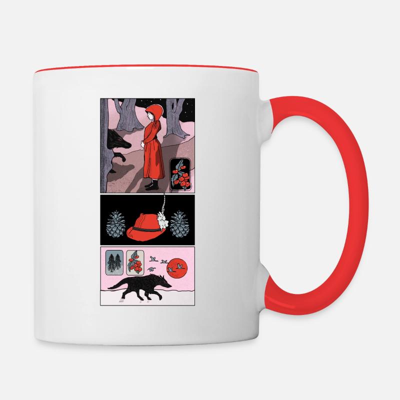 Little Red Riding Hood Comic - Contrasting Mug - white/red