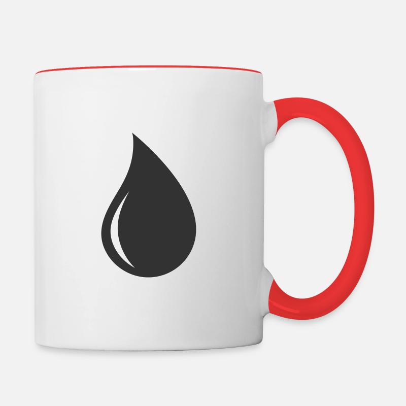 Drop Shape Logo Symbol - Contrasting Mug - white/red