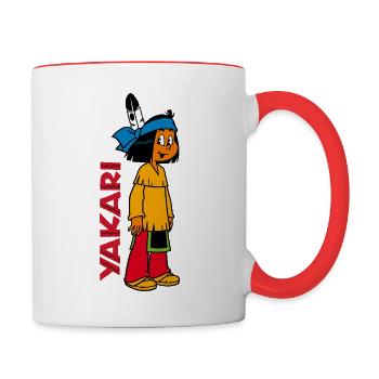 Yakari Tee shirt manches longues Enfant - Mug contrasté - blanc/rouge - Droite