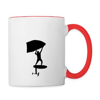 Wingfoiling label - Tasse zweifarbig - Weiß/Rot - Rechts