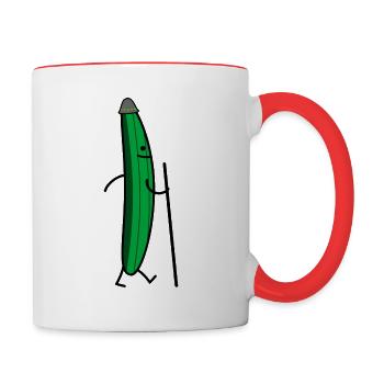 Wandering cucumbe - Contrasting Mug - white/red - Right