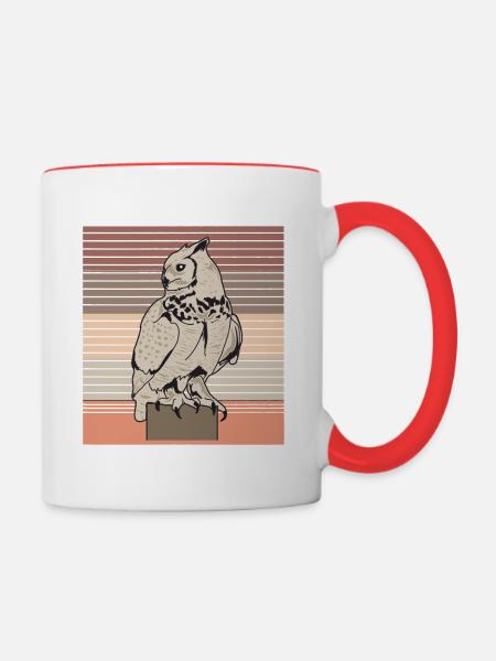Uhu - Tasse zweifarbig - Weiß/Rot
