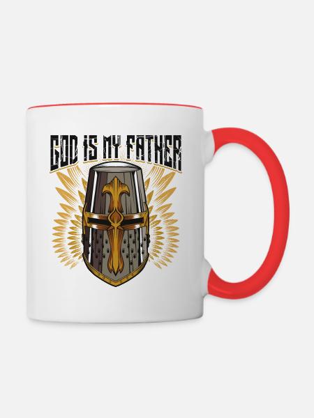 Gott ist mein Vater - Tasse zweifarbig - Weiß/Rot