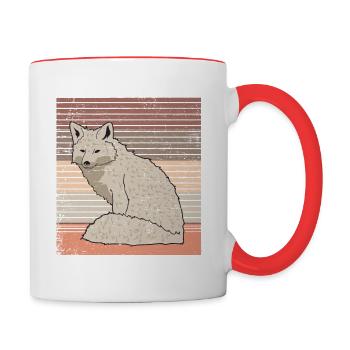 Polarfuchs - Tasse zweifarbig - Weiß/Rot - Rechts