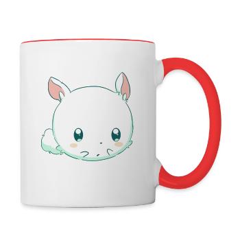 Hase Kawaii - Tasse zweifarbig - Weiß/Rot - Rechts
