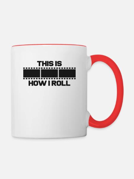 Fotografie - Tasse zweifarbig - Weiß/Rot