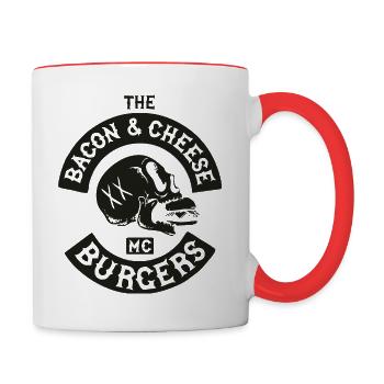 Streetfighter & Biker Motocycle Club MC Burger - Tasse zweifarbig - Weiß/Rot - Rechts