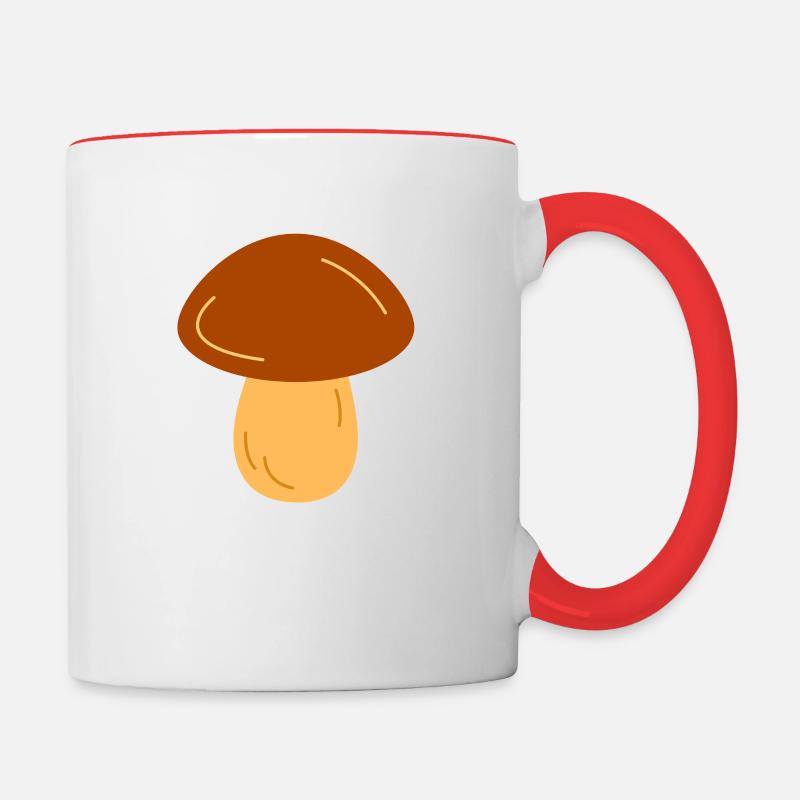 champignon - Mug contrasté - blanc/rouge