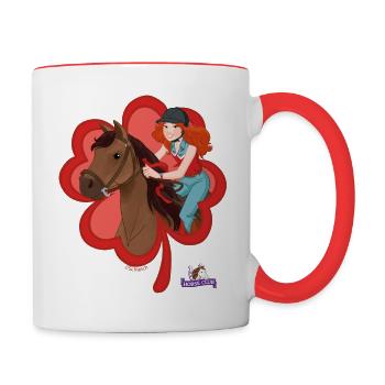 Schleich Horse Club Hannah & Cayenne Mug - Contrasting Mug - white/red - Right