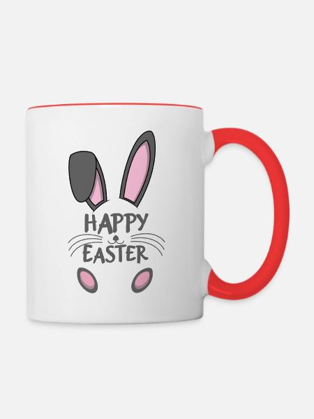 Happy Easter Bunny - Tasse zweifarbig - Weiß/Rot