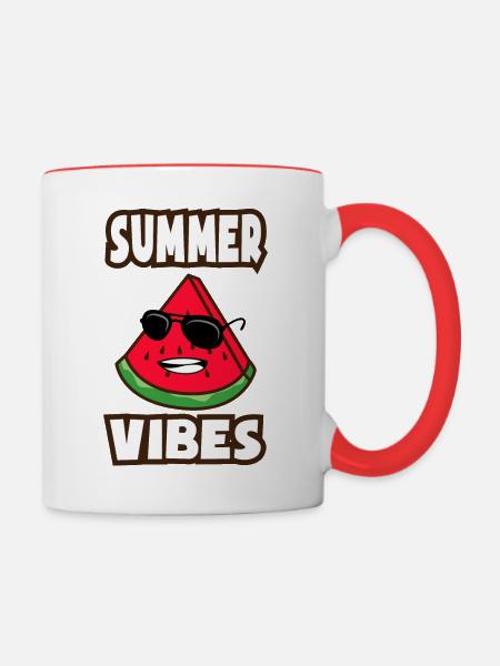 Melon Summer Vibes - Tasse zweifarbig - Weiß/Rot