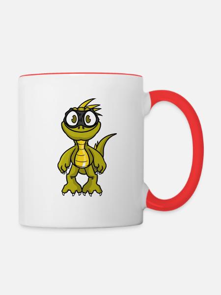 Robber Iguana, Leguan - Tasse zweifarbig - Weiß/Rot