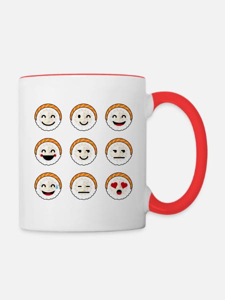 Sushi emotions - Tasse zweifarbig - Weiß/Rot