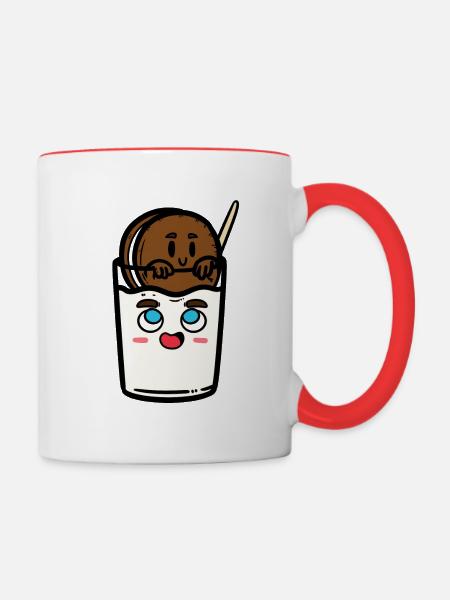 Cookie Dip - Tasse zweifarbig - Weiß/Rot