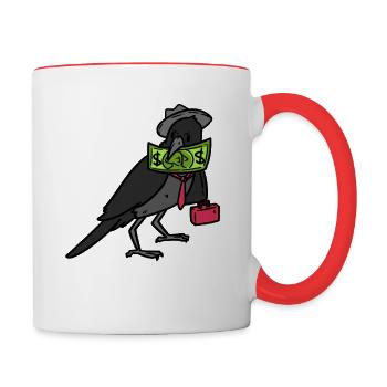 Broker Crow - Tasse zweifarbig - Weiß/Rot - Rechts