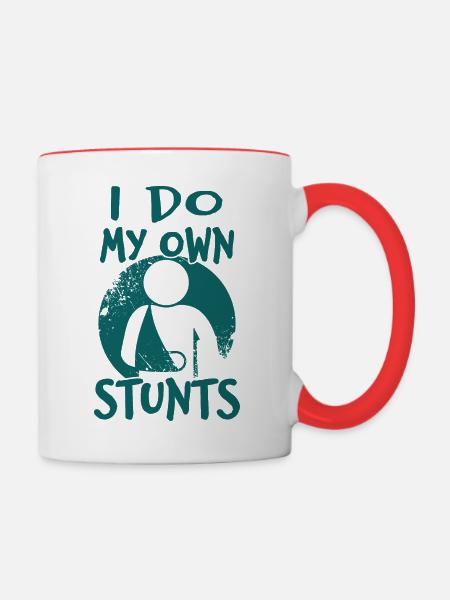 Own Stunts - Tasse zweifarbig - Weiß/Rot